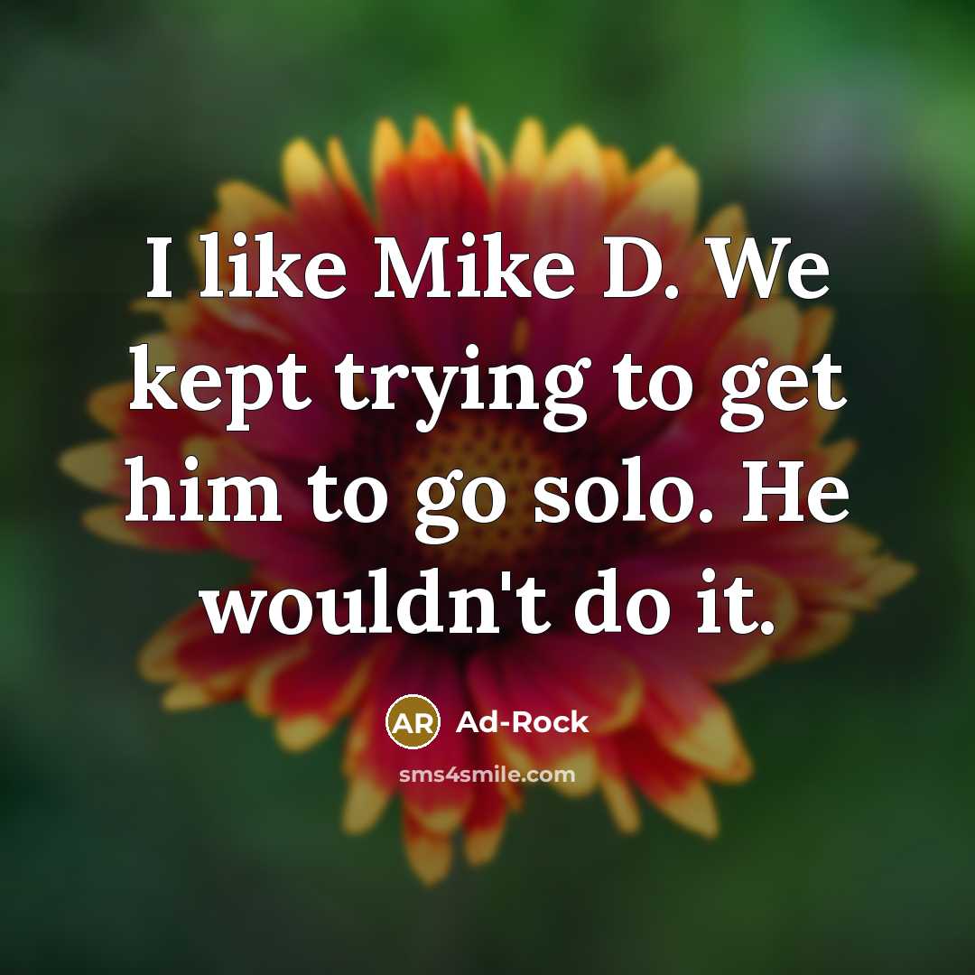 “I like Mike D. We kept trying to get him…” quote by Ad-Rock