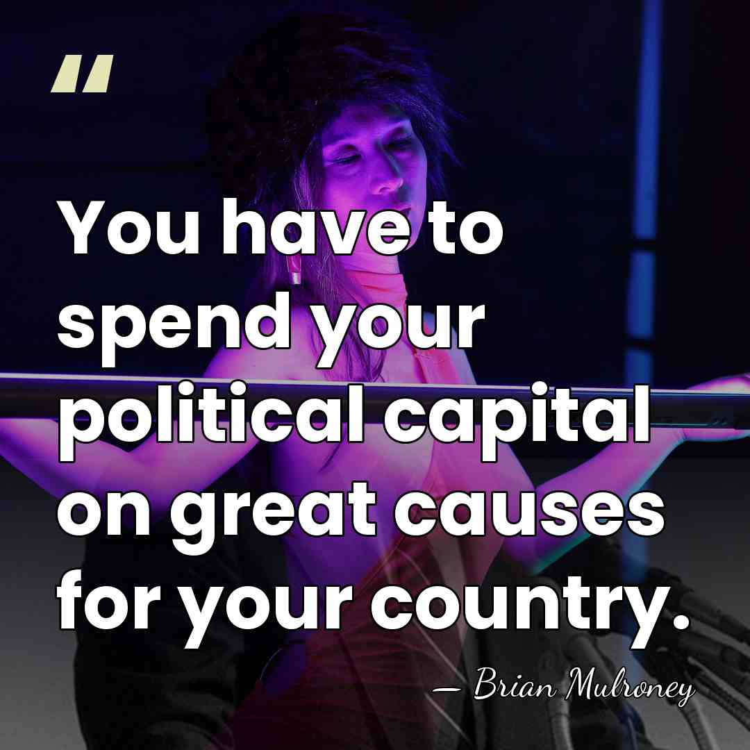 You have to spend your political capital on great causes for your&hellip; - Brian Mulroney