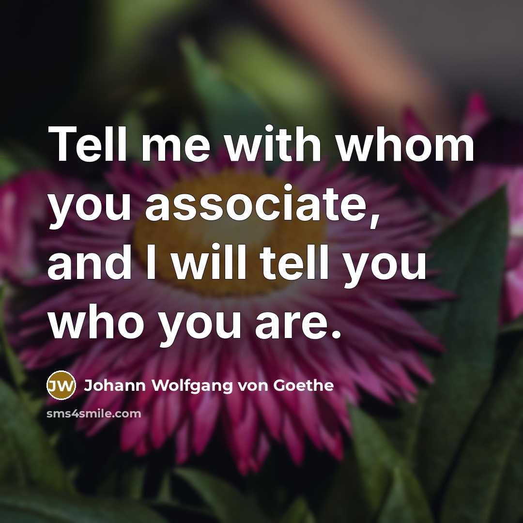 “Tell me with whom you associate, and I will tell…” quote by Johann Wolfgang von Goethe