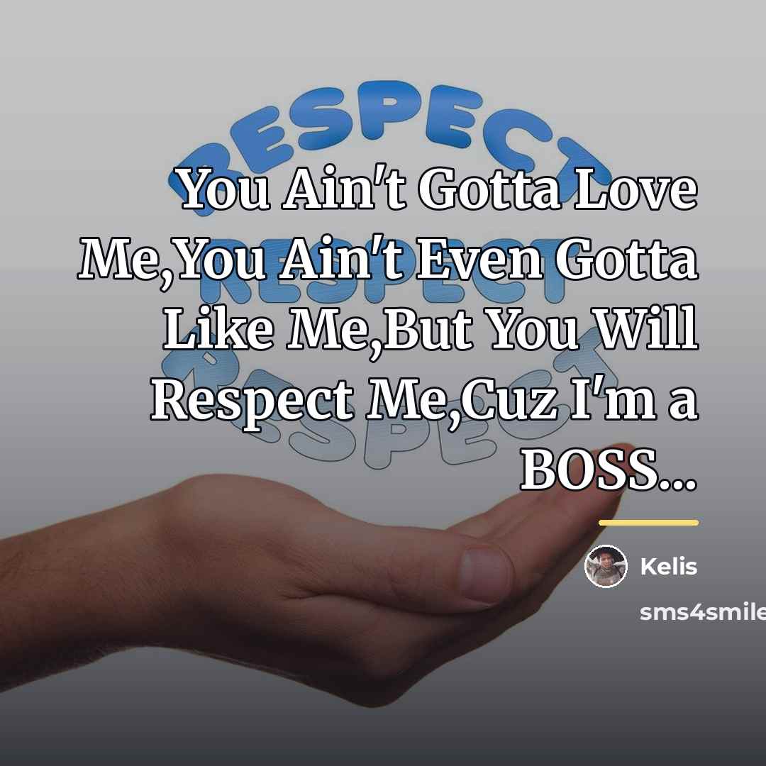 “You Ain't Gotta Love Me,You Ain't Even Gotta Like Me,But…” quote by Kelis