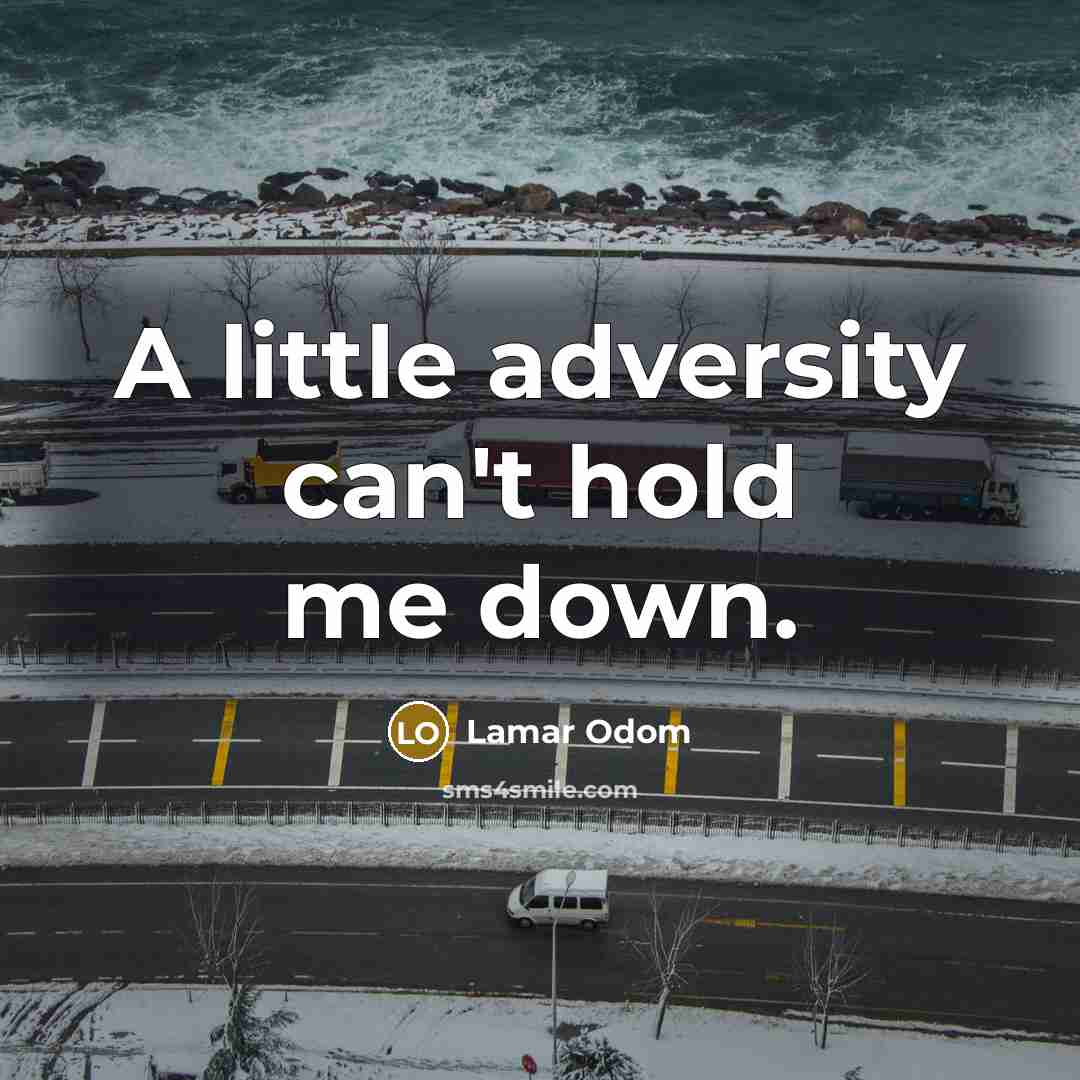 “A little adversity can't hold me down.…” quote by Lamar Odom