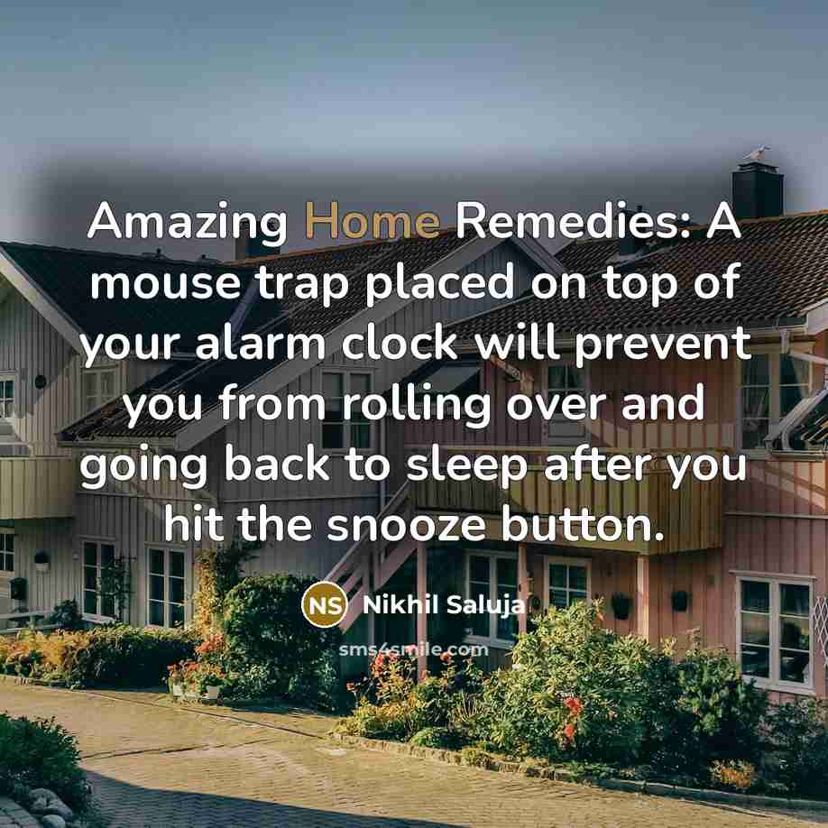 “Amazing Home Remedies: A mouse trap placed on top of…” quote by Nikhil Saluja