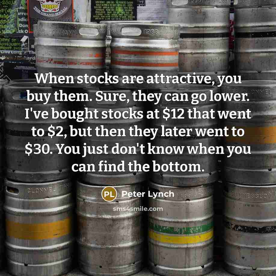 “When stocks are attractive, you buy them. Sure, they can…” quote by Peter Lynch