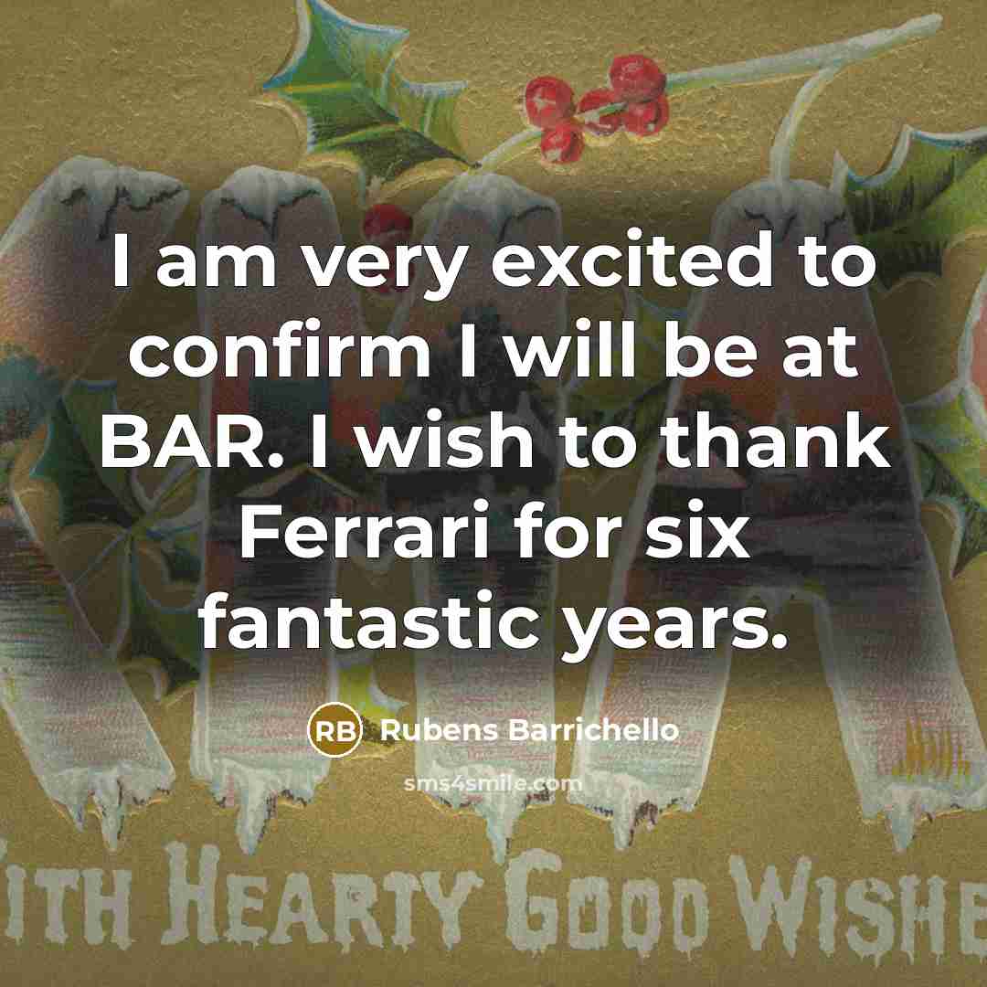 “I am very excited to confirm I will be at…” quote by Rubens Barrichello
