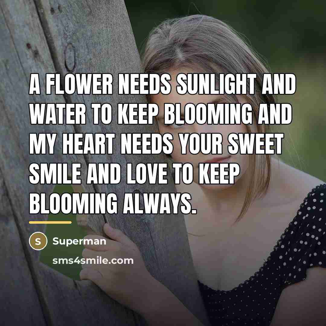 “A flower needs sunlight and water to keep blooming and…” quote by Superman