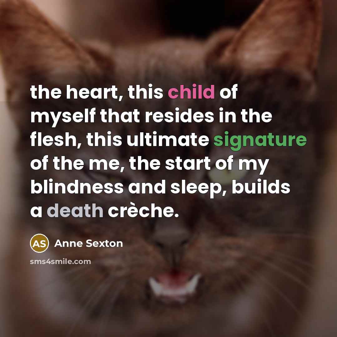 “the heart, this child of myself that resides in the…” quote by Anne Sexton