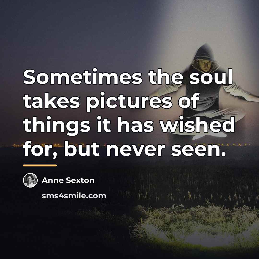 “Sometimes the soul takes pictures of things it has wished…” quote by Anne Sexton
