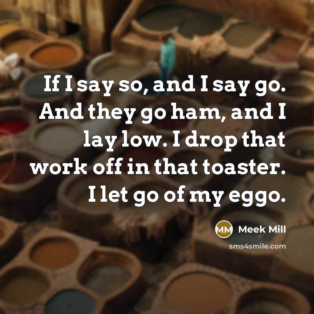 “If I say so, and I say go. And they…” quote by Meek Mill