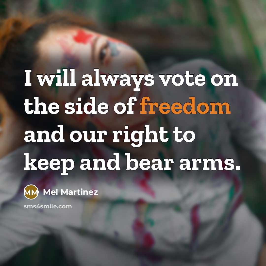“I will always vote on the side of freedom and…” quote by Mel Martinez