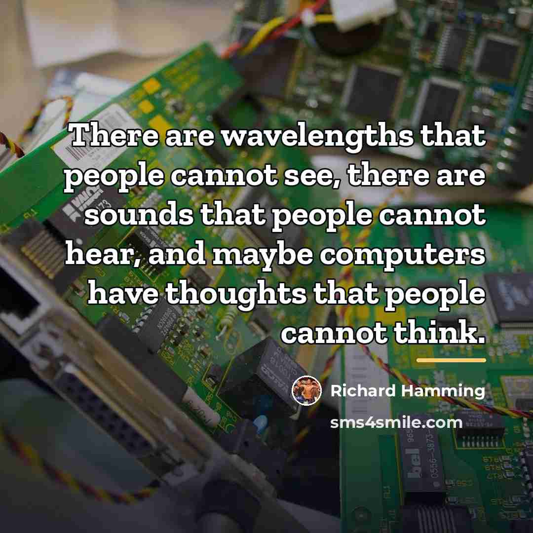 “There are wavelengths that people cannot see, there are sounds…” quote by Richard Hamming