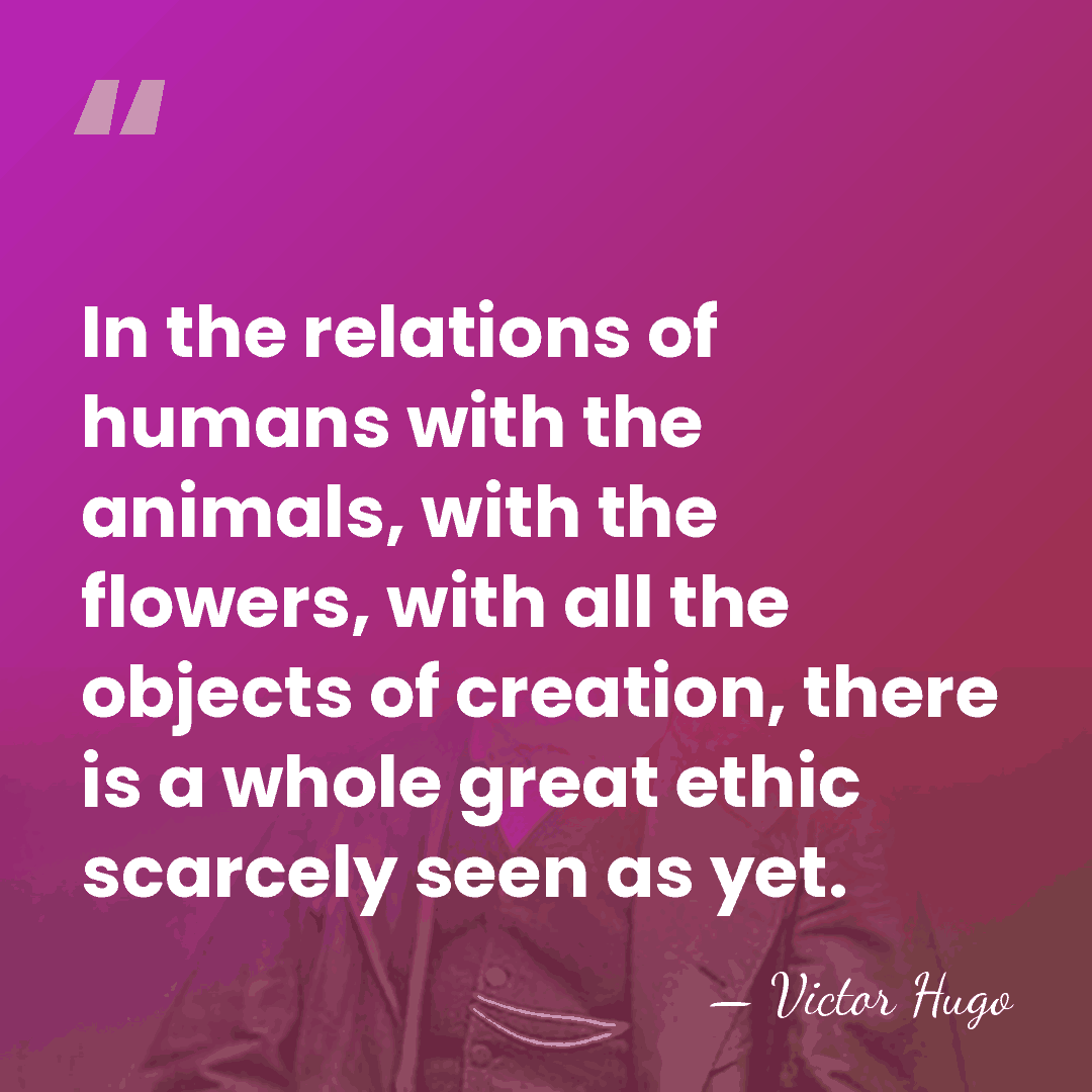 In the relations of humans with the animals, with the flowers, with&hellip; - Victor Hugo