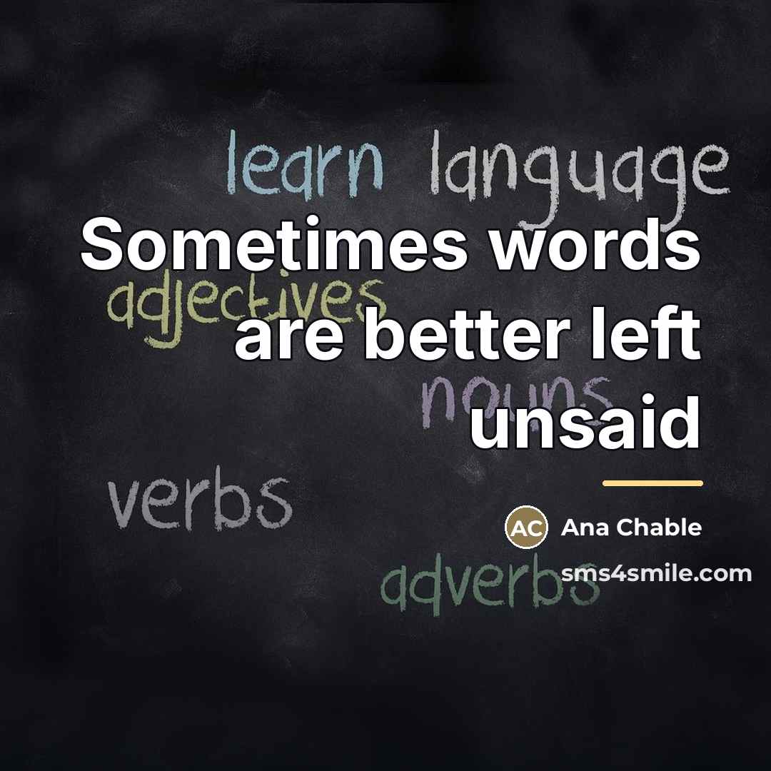 “Sometimes words are better left unsaid…” quote by Ana Chable