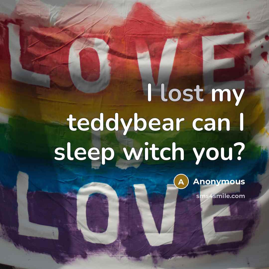 “I lost my teddybear can I sleep witch you?…” quote by Anonymous