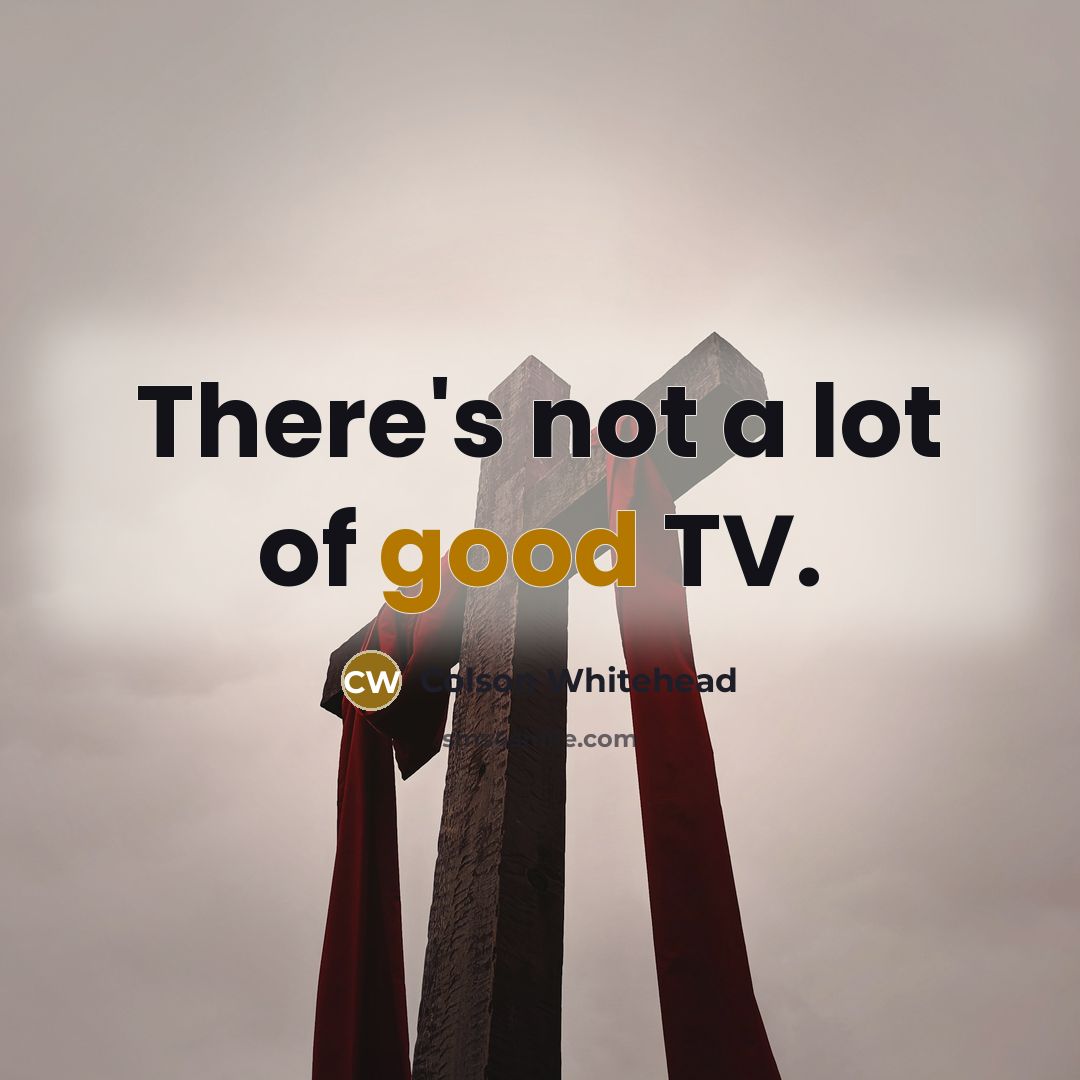 “There's not a lot of good TV.…” quote by Colson Whitehead