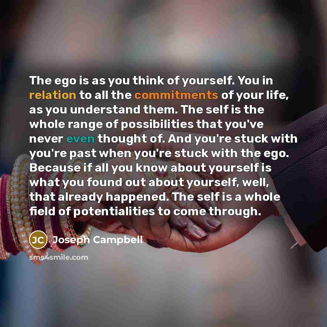“The ego is as you think of yourself. You in…” quote by Joseph Campbell