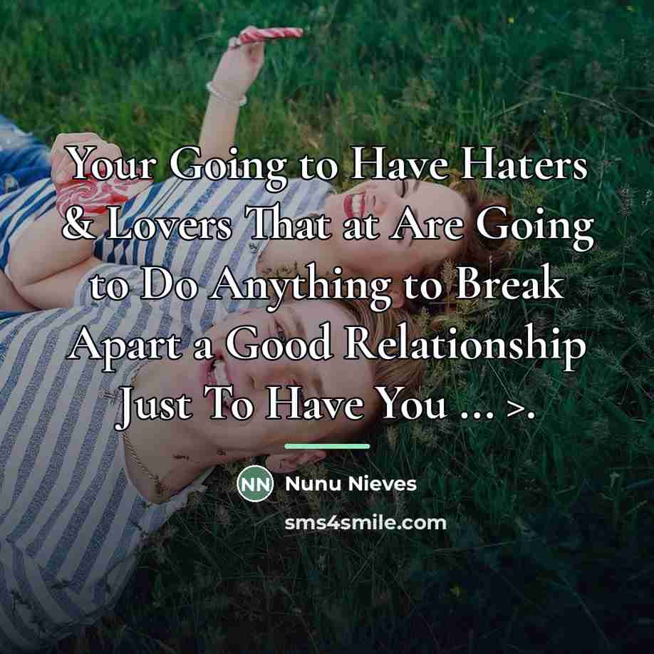 “Your Going to Have Haters & Lovers That at Are…” quote by Nunu Nieves