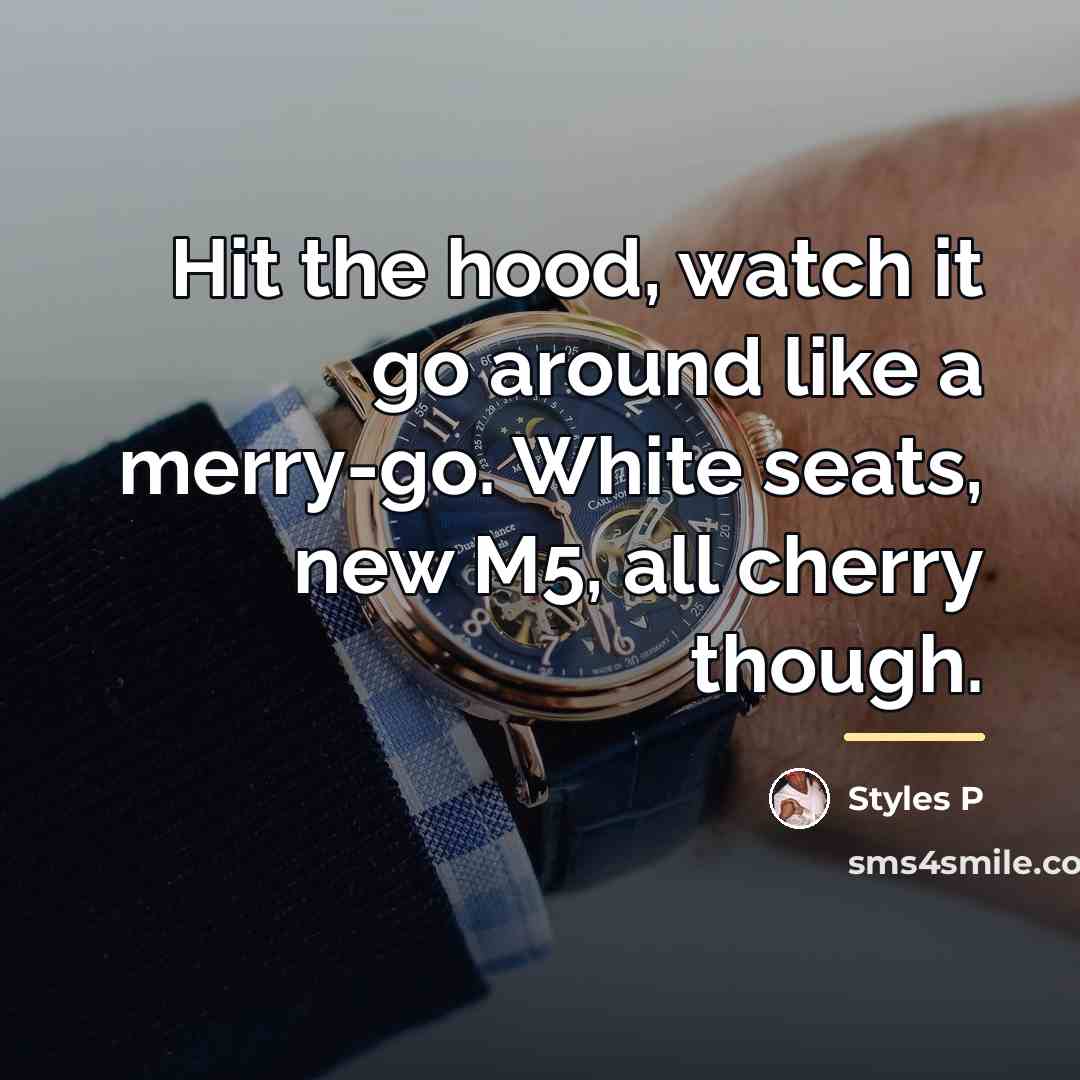 “Hit the hood, watch it go around like a merry-go.…” quote by Styles P