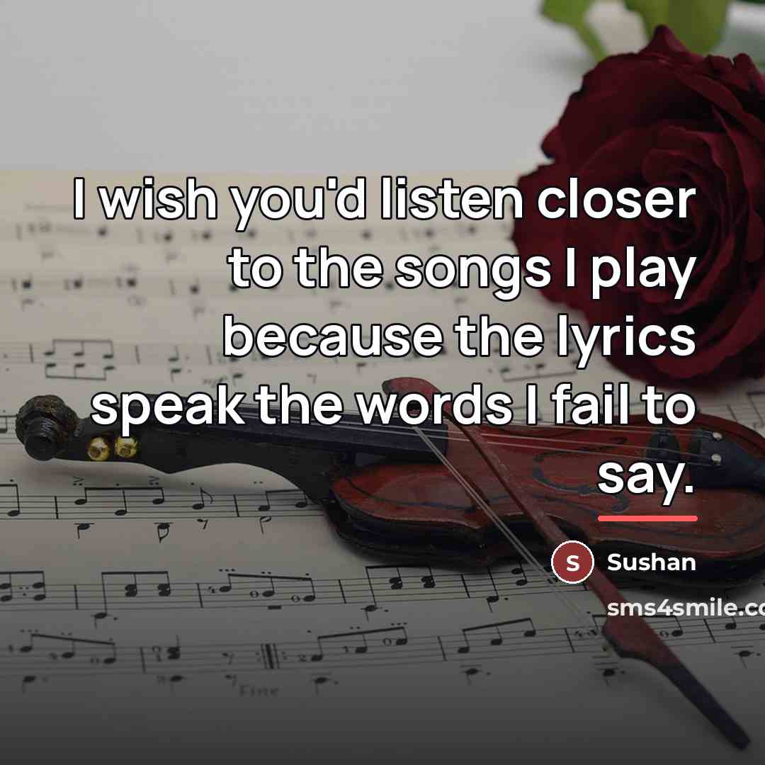 “I wish you'd listen closer to the songs I play…” quote by Sushan