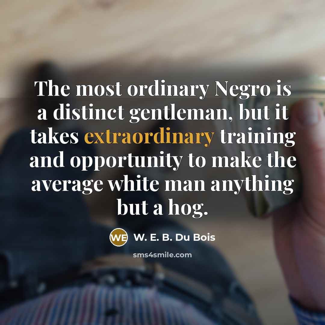 “The most ordinary Negro is a distinct gentleman, but it…” quote by W. E. B. Du Bois