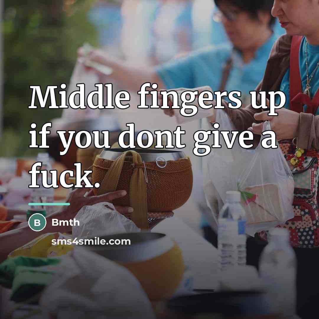 “Middle fingers up if you dont give a fuck.…” quote by Bmth