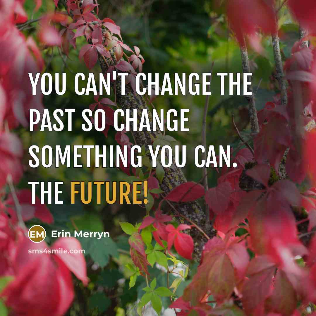 “You can't change the past so change something you can.…” quote by Erin Merryn