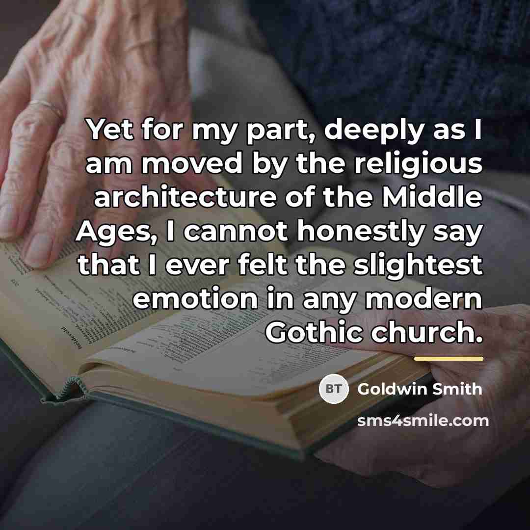 “Yet for my part, deeply as I am moved by…” quote by Goldwin Smith