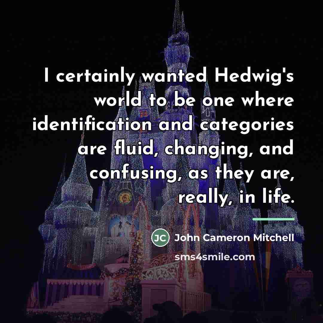 “I certainly wanted Hedwig's world to be one where identification…” quote by John Cameron Mitchell