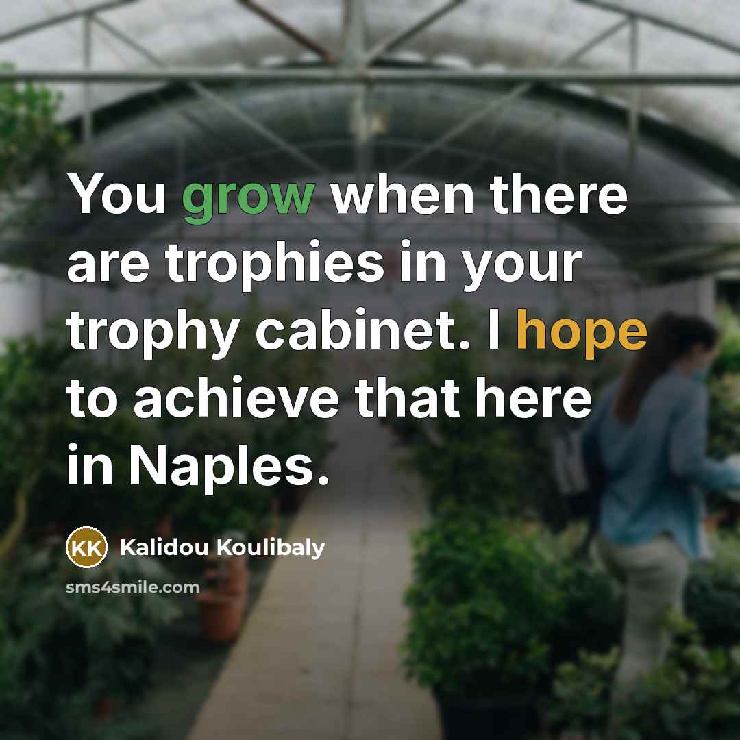 “You grow when there are trophies in your trophy cabinet.…” quote by Kalidou Koulibaly