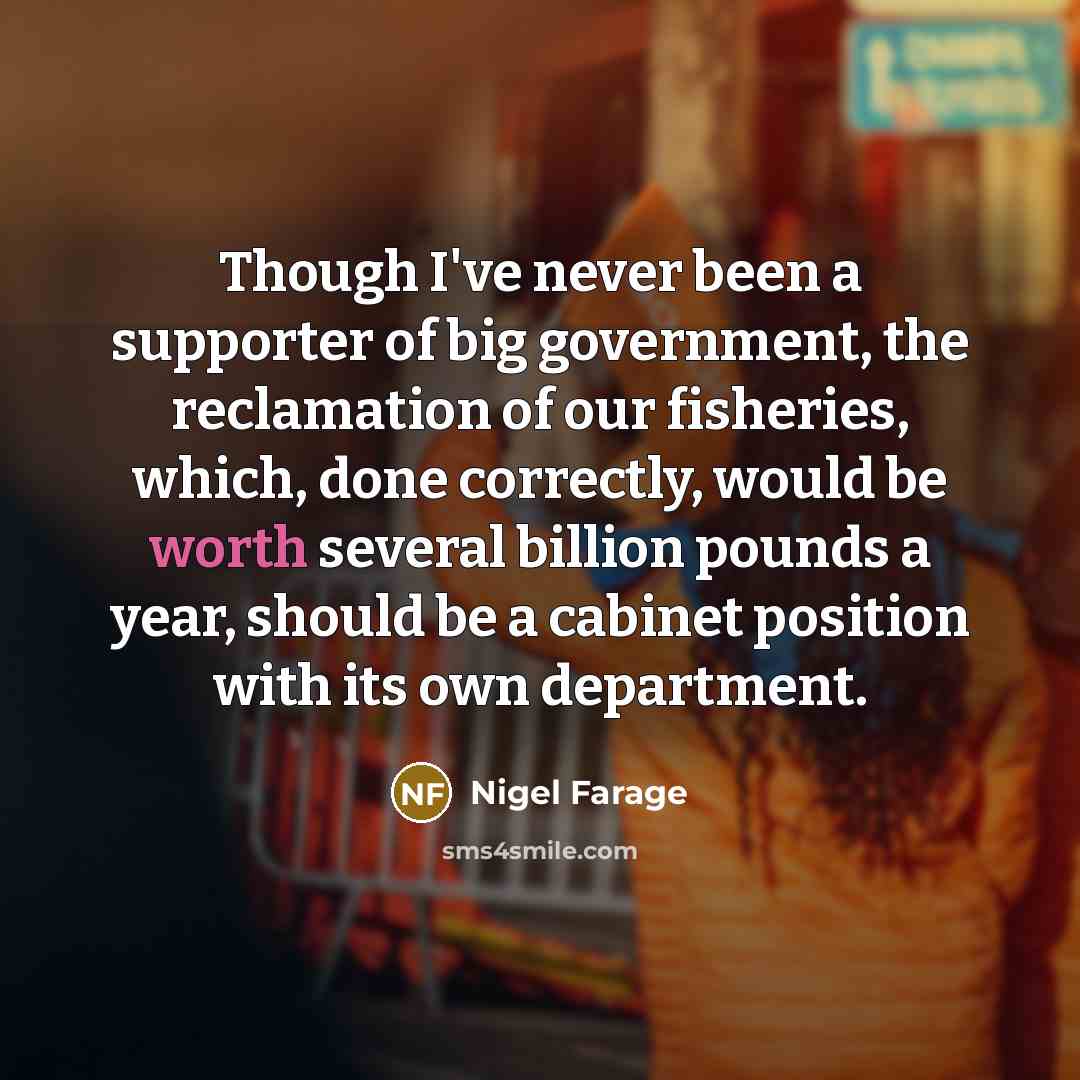 “Though I've never been a supporter of big government, the…” quote by Nigel Farage