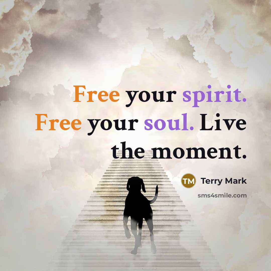 “Free your spirit. Free your soul. Live the moment.…” quote by Terry Mark