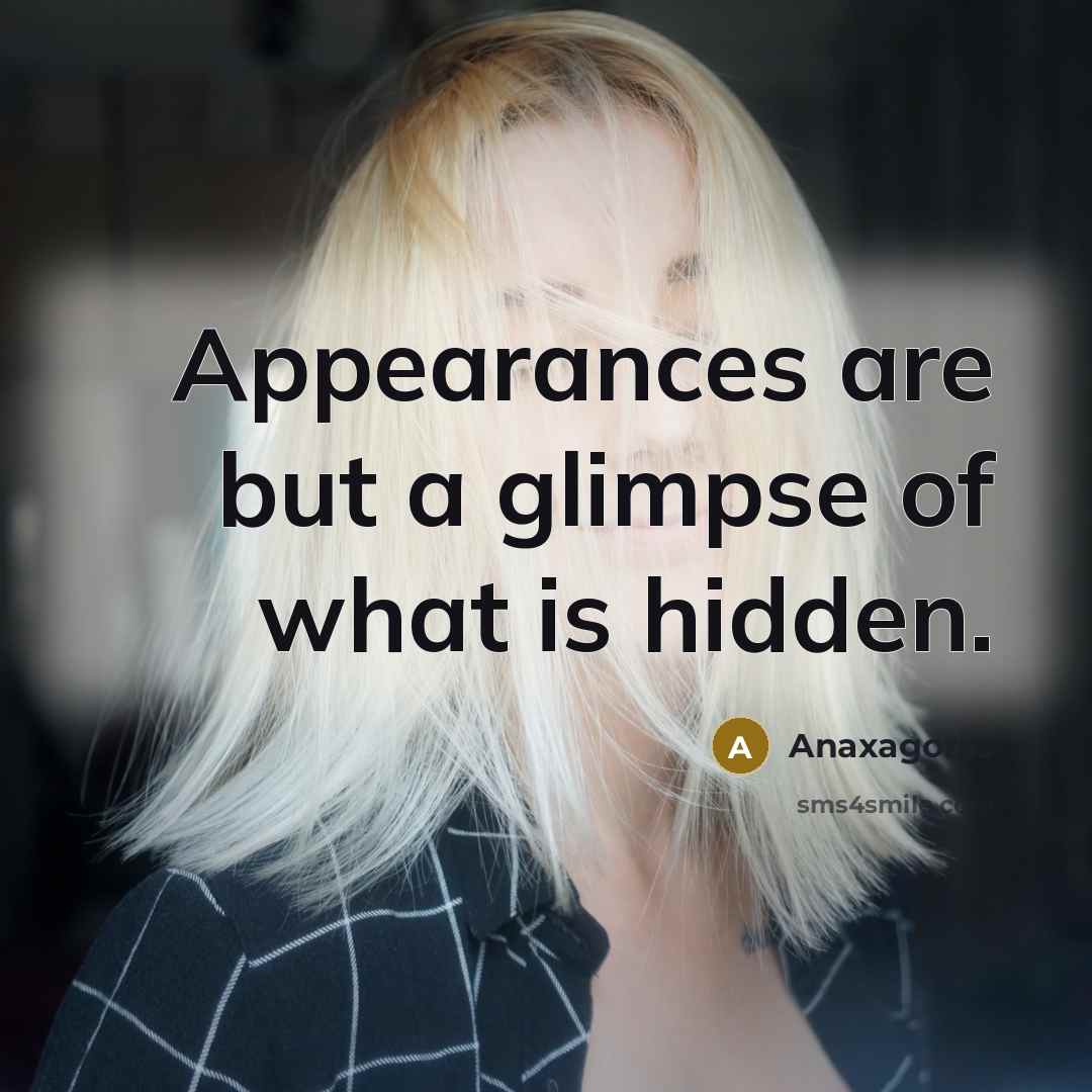“Appearances are but a glimpse of what is hidden.…” quote by Anaxagoras