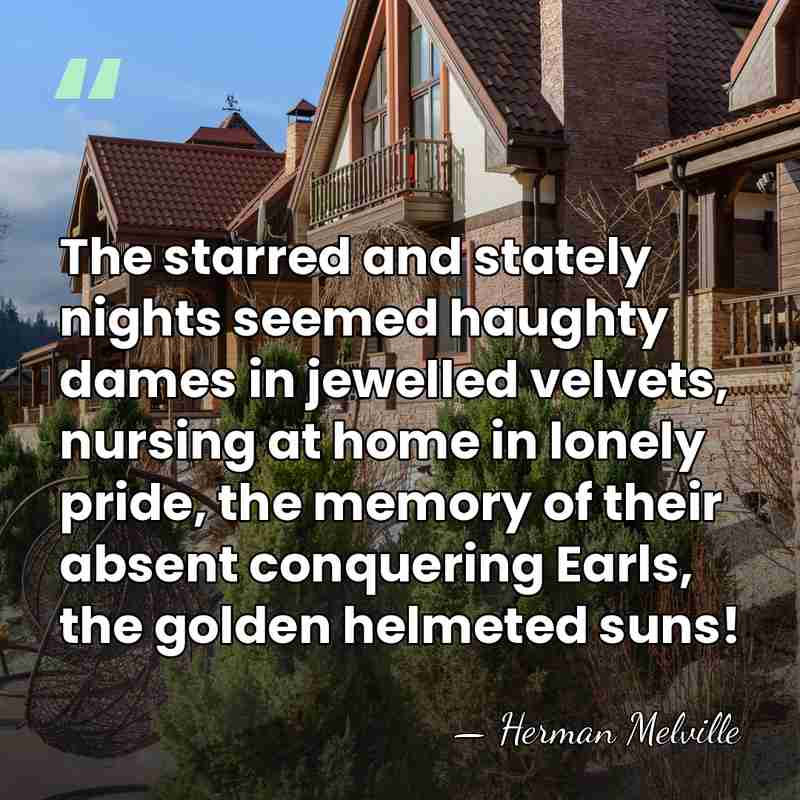 The starred and stately nights seemed haughty dames in jewelled velvets, nursing&hellip; - Herman Melville