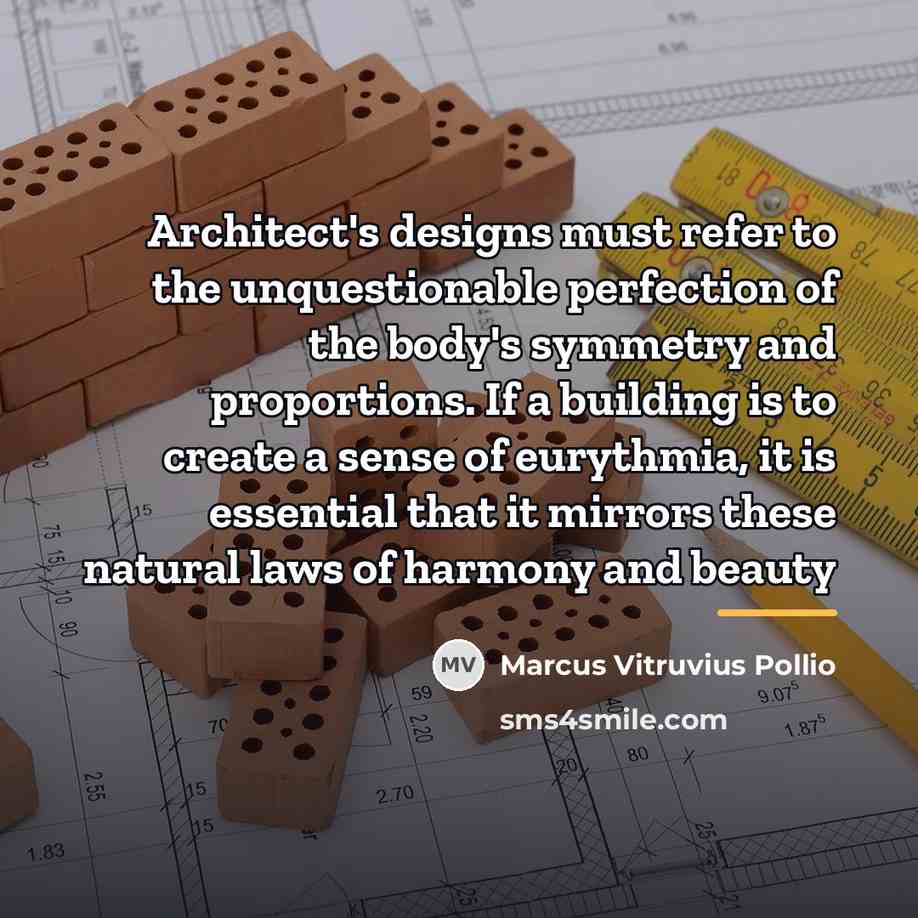 “Architect's designs must refer to the unquestionable perfection of the…” quote by Marcus Vitruvius Pollio
