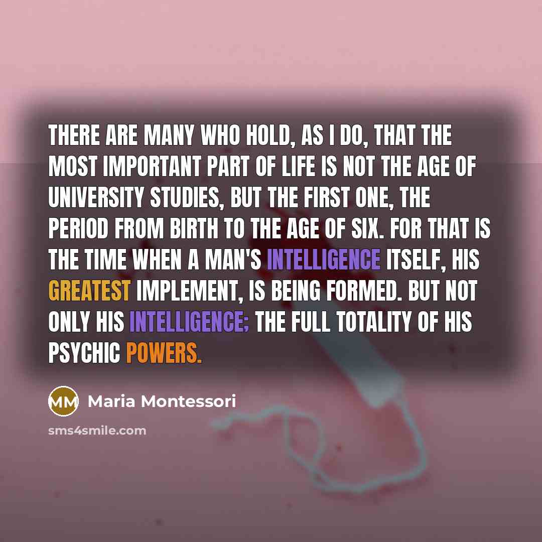 “There are many who hold, as I do, that the…” quote by Maria Montessori