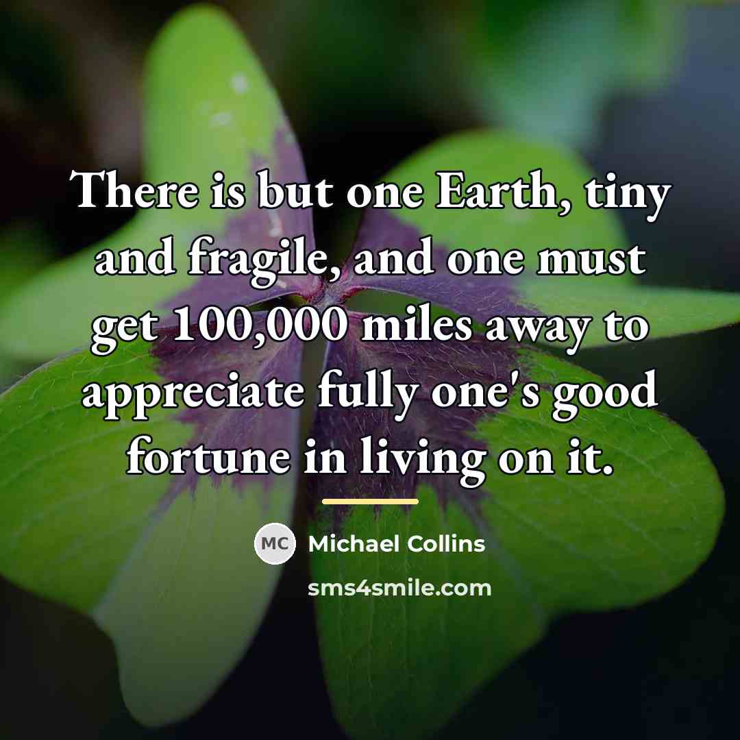 “There is but one Earth, tiny and fragile, and one…” quote by Michael Collins