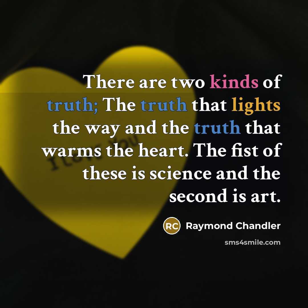 “There are two kinds of truth; The truth that lights…” quote by Raymond Chandler