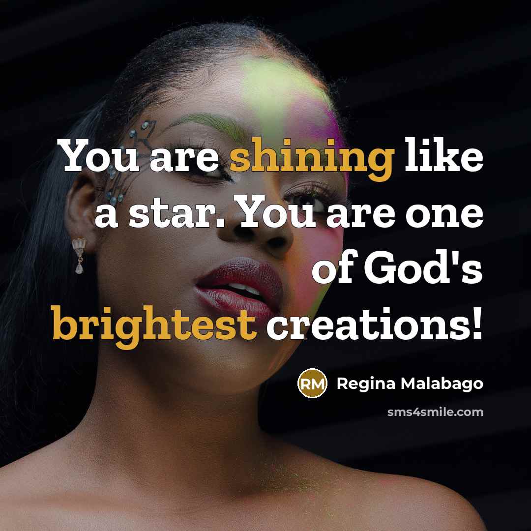 “You are shining like a star. You are one of…” quote by Regina Malabago