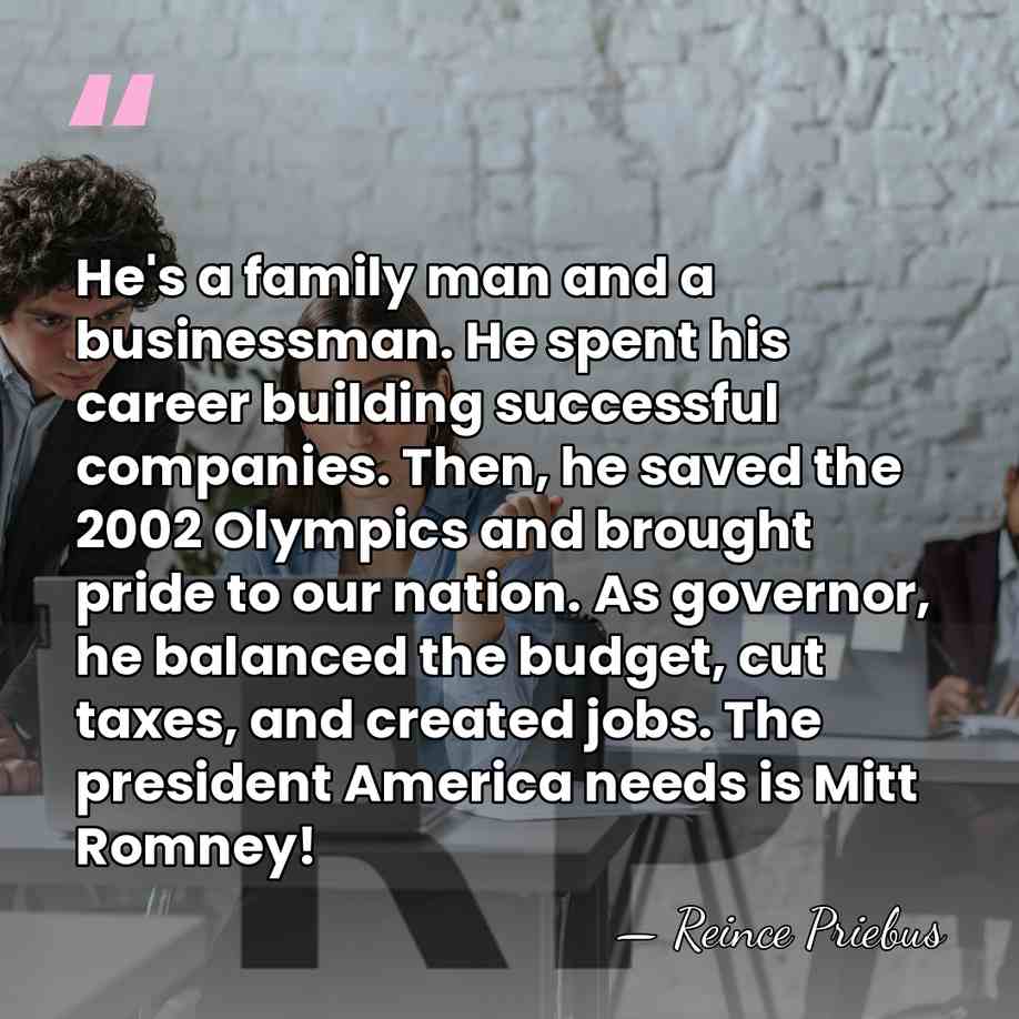 He's a family man and a businessman. He spent his career building&hellip; - Reince Priebus