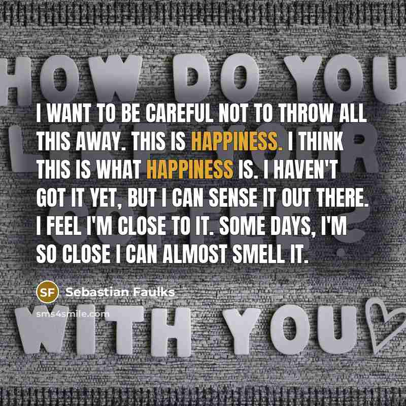“I want to be careful not to throw all this…” quote by Sebastian Faulks