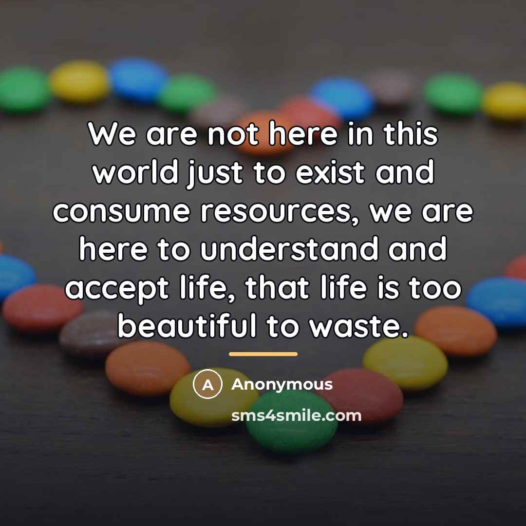 “We are not here in this world just to exist…” quote by Anonymous