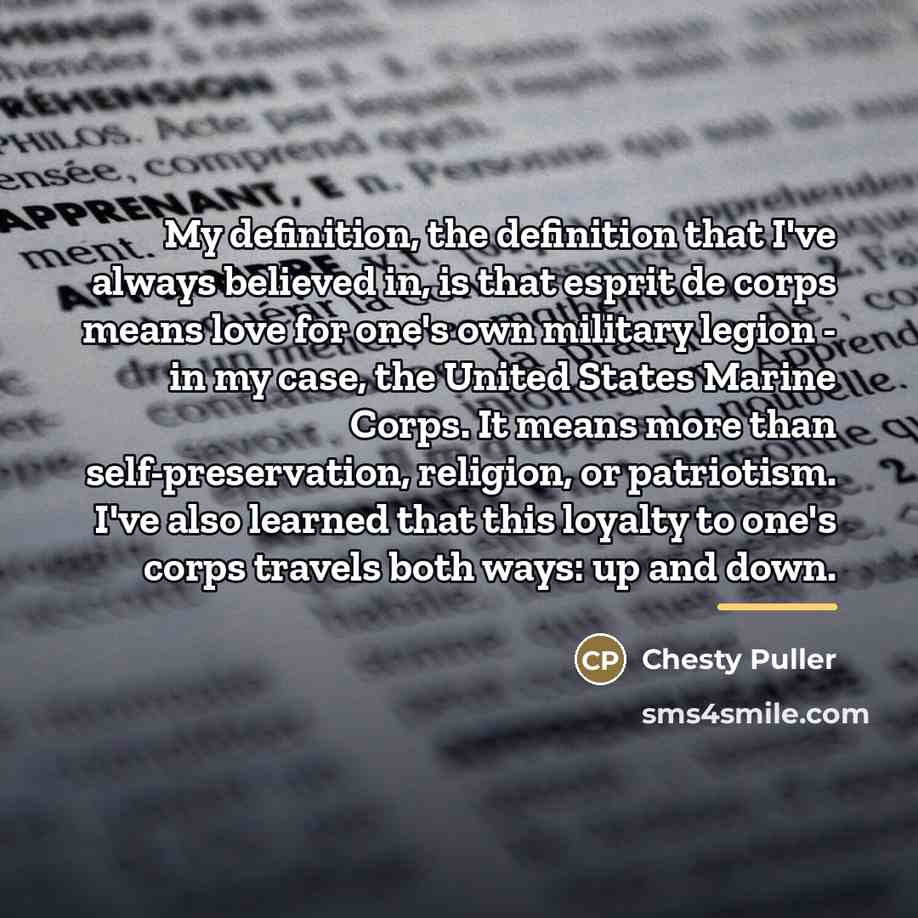 “My definition, the definition that I've always believed in, is…” quote by Chesty Puller