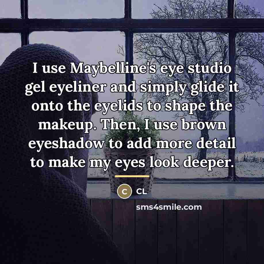 “I use Maybelline's eye studio gel eyeliner and simply glide…” quote by CL