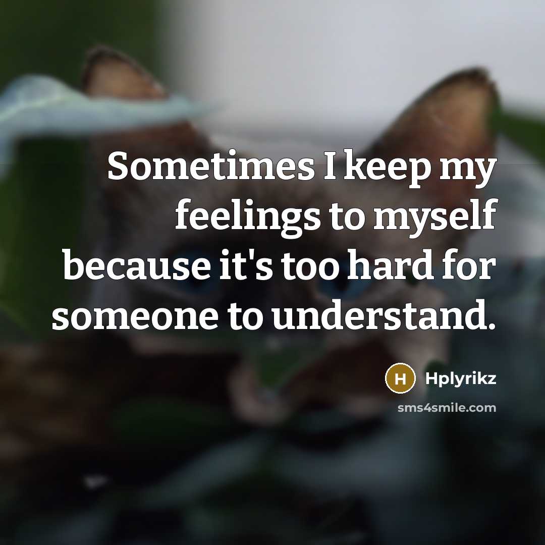 “Sometimes I keep my feelings to myself because it's too…” quote by Hplyrikz