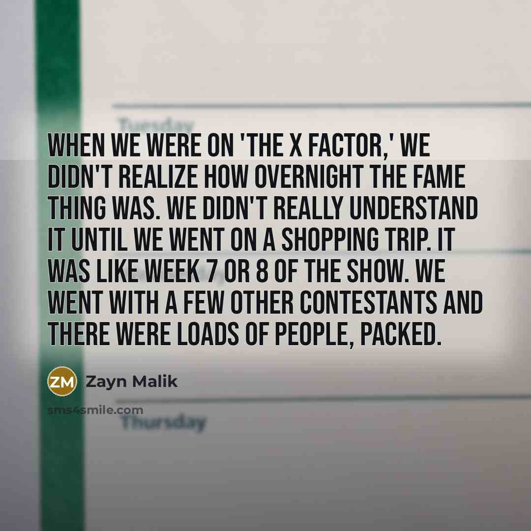 “When we were on 'The X Factor,' we didn't realize…” quote by Zayn Malik