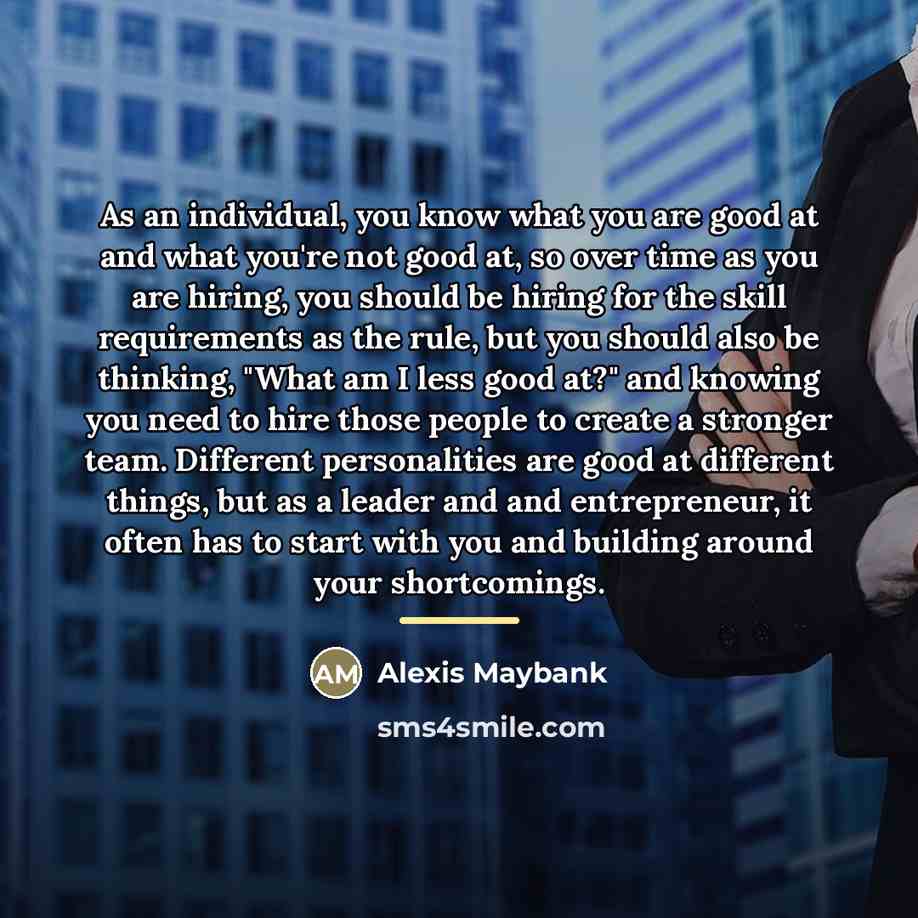 “As an individual, you know what you are good at…” quote by Alexis Maybank