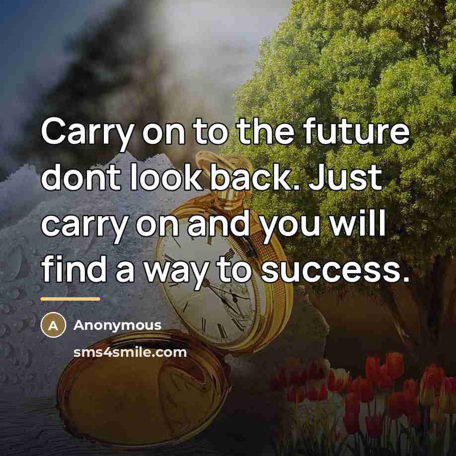 “Carry on to the future dont look back. Just carry…” quote by Anonymous