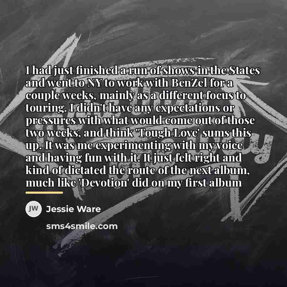 “I had just finished a run of shows in the…” quote by Jessie Ware