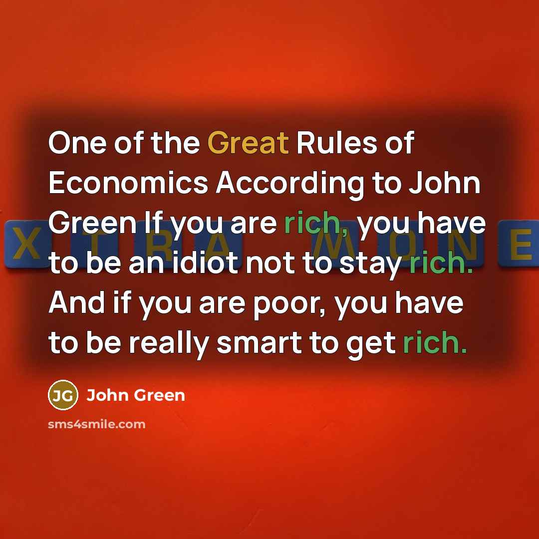 “One of the Great Rules of Economics According to John…” quote by John Green