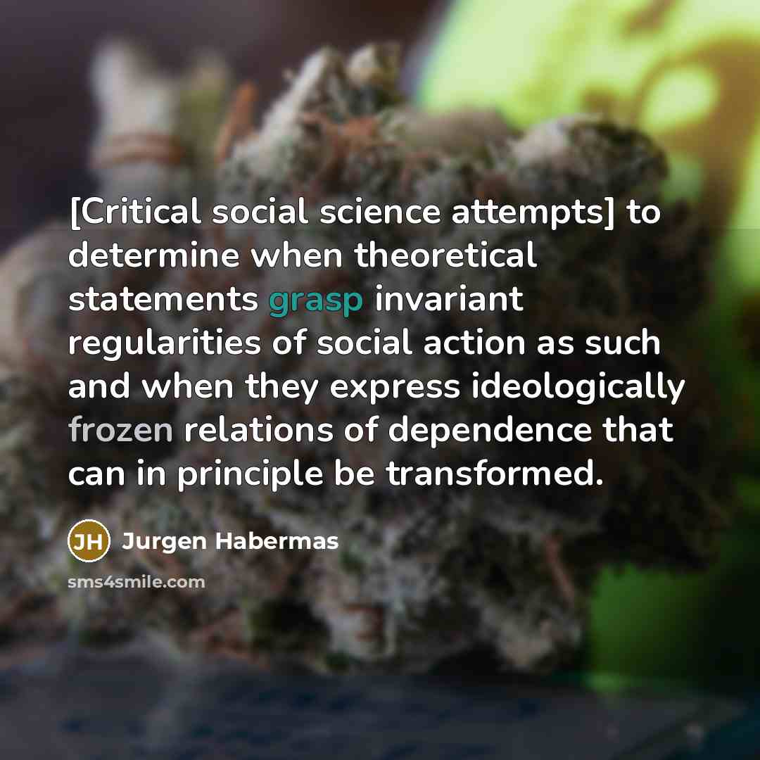 “[Critical social science attempts] to determine when theoretical statements grasp…” quote by Jurgen Habermas