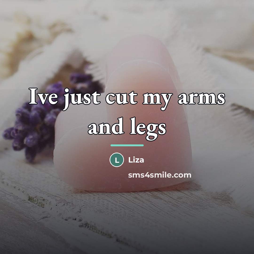 “Ive just cut my arms and legs…” quote by Liza
